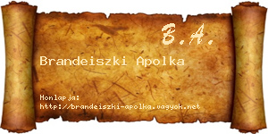 Brandeiszki Apolka névjegykártya