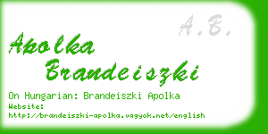 apolka brandeiszki business card